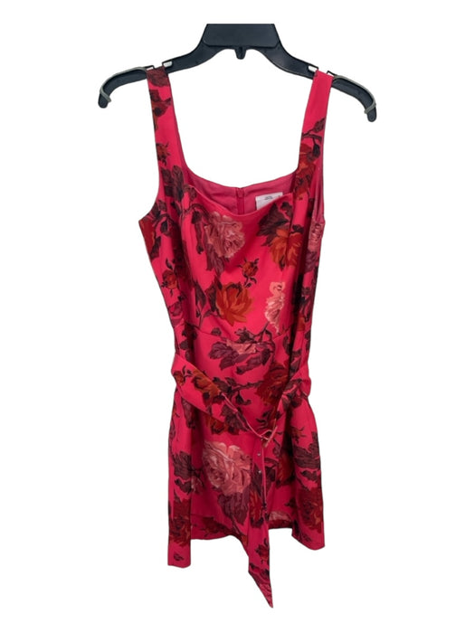 C/Meo Collective Size M Pink & Red Polyester Floral Square Neck Sleeveless Dress Pink & Red / M