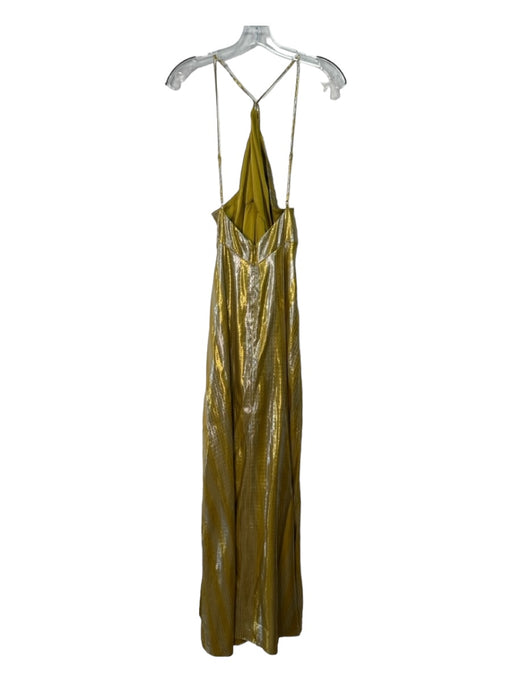 Ramy Brook Size 4 gold & silver Silk Blend Spaghetti Strap Metallic Maxi Dress gold & silver / 4