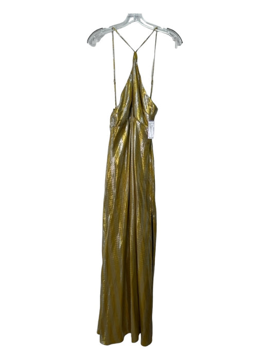 Ramy Brook Size 4 gold & silver Silk Blend Spaghetti Strap Metallic Maxi Dress gold & silver / 4