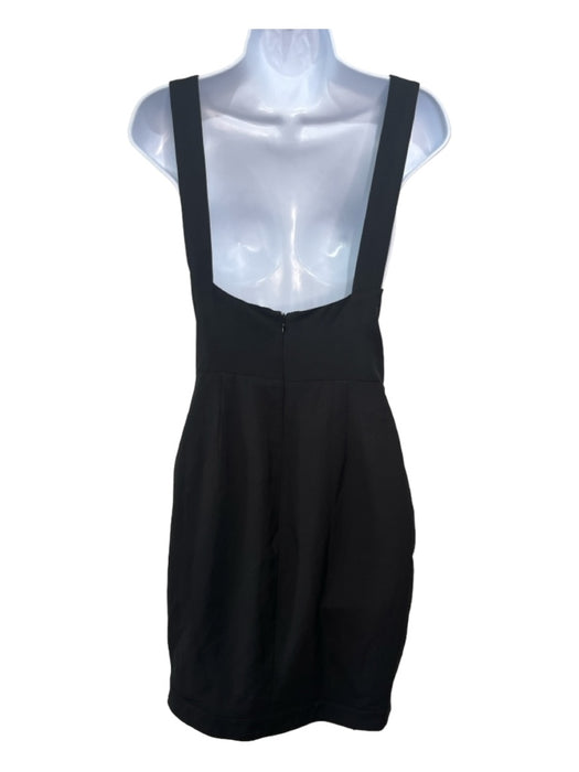 NBD Size M Black Polyester Blend Criss Cross Sleeveless Mini slit Dress Black / M