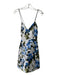 Alice + Olivia Size 6 White Green Blue Polyester Spaghetti Strap Floral Dress White Green Blue / 6