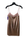 Alice + Olivia Size 8 Rose Gold Aluminium Spaghetti Strap Cowl Neck Mini Dress Rose Gold / 8