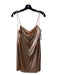 Alice + Olivia Size 8 Rose Gold Aluminium Spaghetti Strap Cowl Neck Mini Dress Rose Gold / 8