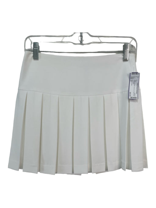 Alice + Olivia Size 0 White Polyester Back Zip Pleated Mini Skirt White / 0