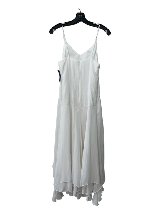 Amanda Uprichard Size S White Polyester Spaghetti Strap V Neck Midi Dress White / S