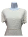 Giam Battista Valli Size 42 Cream Cotton Short Sleeve Puckered Piping Dress Cream / 42