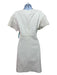 Giam Battista Valli Size 42 Cream Cotton Short Sleeve Puckered Piping Dress Cream / 42