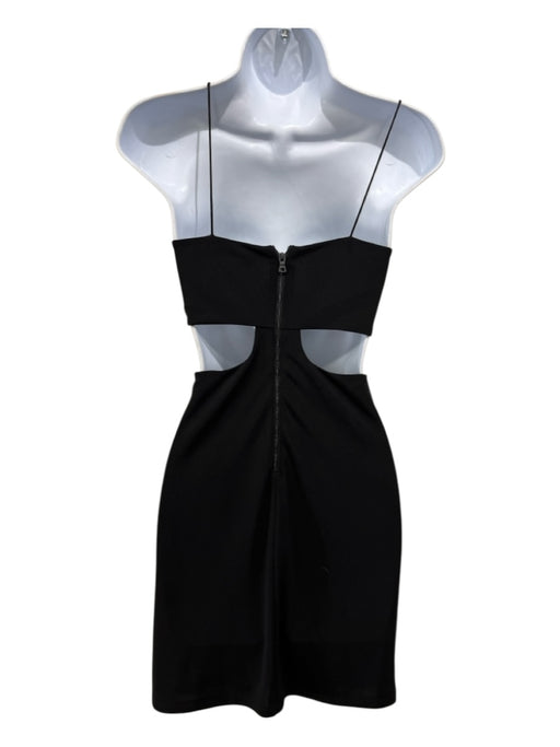 Alice + Olivia Size 2 Black Polyester Spaghetti Strap Side Cut Outs Mini Dress Black / 2