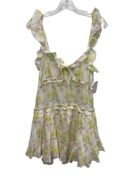 Loveshackfancy Size M White, Yellow & Pink Cotton Floral Sleeveless Dress White, Yellow & Pink / M