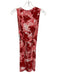 Faithfull the Brand Size 4 Red & White Rayon Abstract Floral Sleeveless Dress Red & White / 4