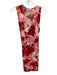 Faithfull the Brand Size 4 Red & White Rayon Abstract Floral Sleeveless Dress Red & White / 4