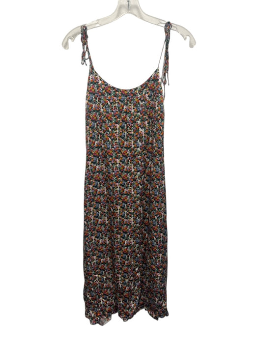 For Love & Lemons Size S White & Multi Viscose Blend Floral Tie Shoulder Dress White & Multi / S