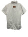 Parke Size M White Cotton Denim Short Sleeve Button Front Short Romper White / M