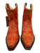 Allens Boots Shoe Size 7.5 Orange, Green & Yellow Leather Pointed Toe Booties Orange, Green & Yellow / 7.5