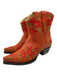 Allens Boots Shoe Size 7.5 Orange, Green & Yellow Leather Pointed Toe Booties Orange, Green & Yellow / 7.5