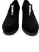 Fausto Santini Shoe Size 39 Black & Silver Suede Round Toe Stacked Heel Flats Black & Silver / 39