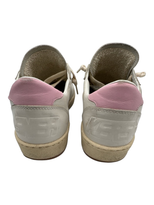 Golden Goose Shoe Size 38 White, Pink & Gold Leather Round Toe Star Sneakers White, Pink & Gold / 38