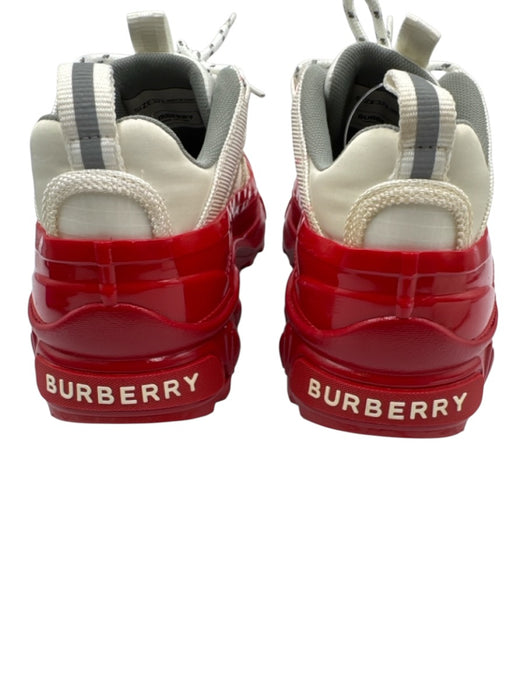 Burberry Shoe Size 37.5 Red & White Rubber Canvas Color & Fabric Block Sneakers Red & White / 37.5