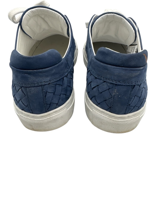 M. Gemi Shoe Size 37.5 Blue & White Suede Weave Gold Grommet Lace Up Sneakers Blue & White / 37.5