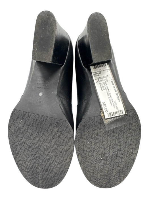 Stuart Weitzman Shoe Size 7.5 Black Leather Round Toe Gold Zipper Ankle Booties Black / 7.5