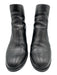 Stuart Weitzman Shoe Size 7.5 Black Leather Round Toe Gold Zipper Ankle Booties Black / 7.5