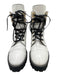 Stuart Weitzman Shoe Size 7.5 White, Black & Gold Leather Round Toe Booties White, Black & Gold / 7.5