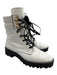 Stuart Weitzman Shoe Size 7.5 White, Black & Gold Leather Round Toe Booties White, Black & Gold / 7.5