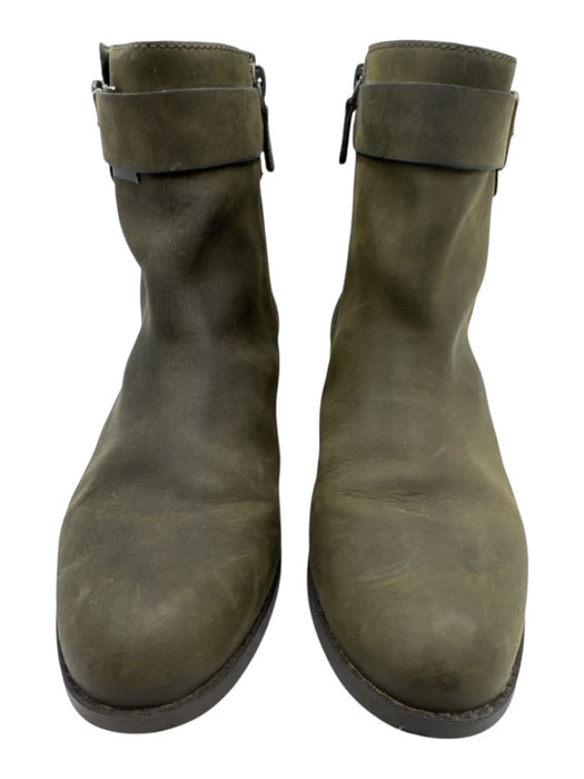 Cole Haan Shoe Size 8 Army Green Leather Coated Buckle Detail Ankle Booties Army Green / 8