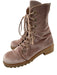 Stuart Weitzman Shoe Size 7.5 Rose Pink Velvet Round Toe Lace Up Booties Rose Pink / 7.5