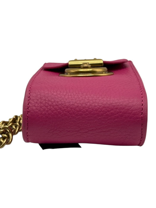 Ralph Lauren Hot pink Leather Gold hardware Egraved Logo Chain Crossbody Bag Hot pink / XS
