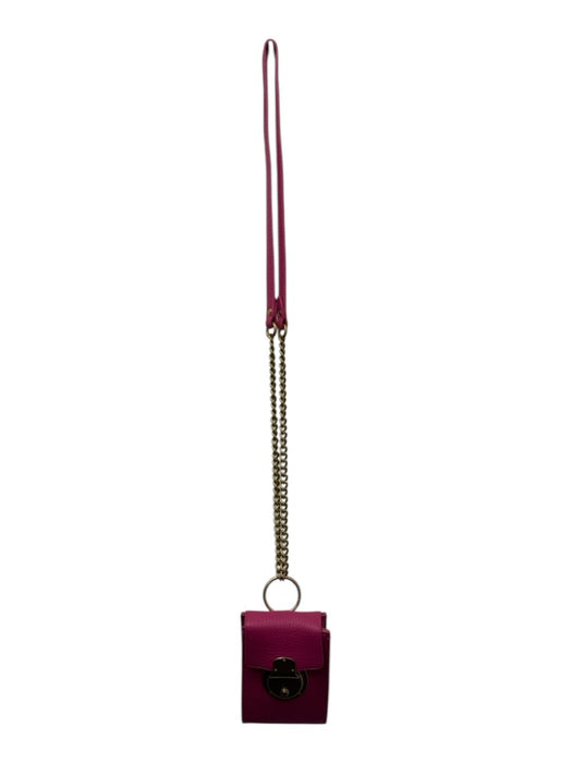 Ralph Lauren Hot pink Leather Gold hardware Egraved Logo Chain Crossbody Bag Hot pink / XS