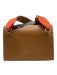Stuart Weitzman Tan & Orange Leather Adjustable Strap Flap Magnetic Clasp Bag Tan & Orange / Mini
