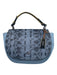 Coach Blue, Yellow & Black Leather Top Handle Snake Flap Detachable Strap Bag Blue, Yellow & Black / Small