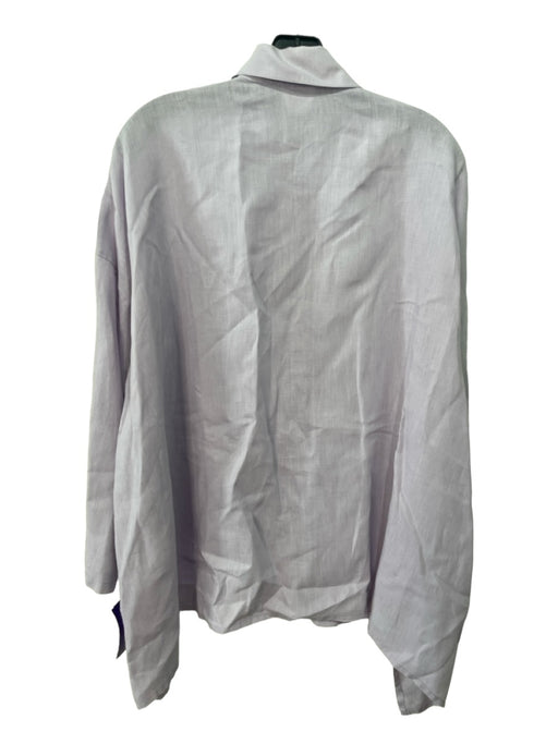 Planet Size One Size Pale Purple Linen Collared Button Up Long Sleeve Top Pale Purple / One Size