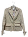 Tibi Size 0 Tan & White Linen 2 Buttons Striped Piping Jacket Tan & White / 0