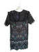 Sandro Size 38 Black & Blue Polyester Lace Detail Sun & Moon Dress Black & Blue / 38