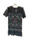 Sandro Size 38 Black & Blue Polyester Lace Detail Sun & Moon Dress Black & Blue / 38