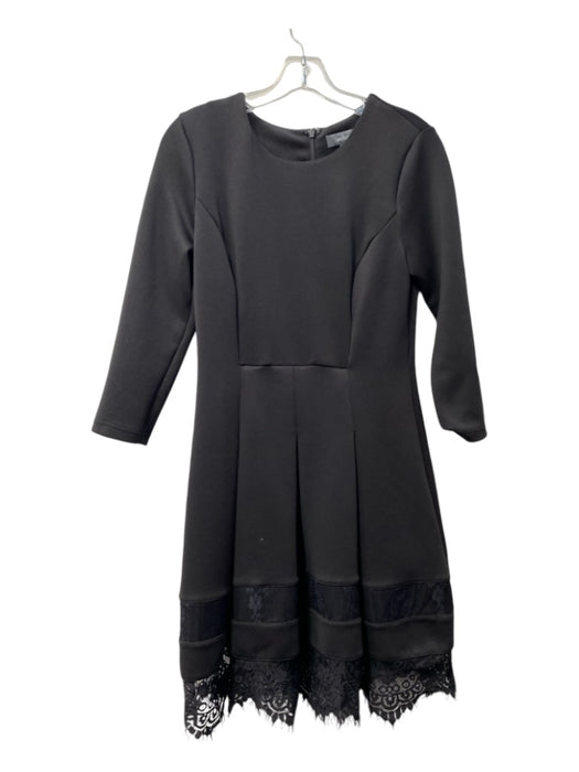 Neiman Marcus Size 8 Black Polyester Round Neck Long Sleeve Back Zip Dress Black / 8