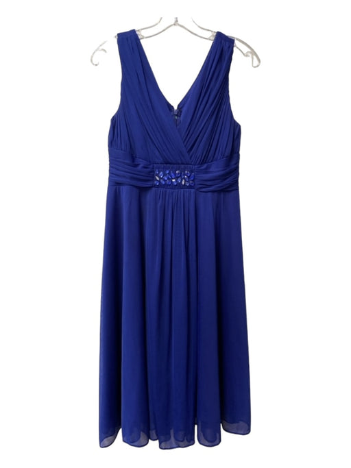 Jessica Howard Size 6 Royal Blue Polyester Sleeveless V Neck Zip Back Dress Royal Blue / 6