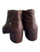 Tory Burch Shoe Size 8.5 Brown Leather Logo Emblem Side Zip Block Heel Boots Brown / 8.5
