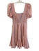 ASTR The Label Size S Pink Polyester Elastic Back Solid Short Puff Sleeve Dress Pink / S