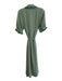 Max Studio Size M Green Polyester Button Down Ruffle Short Sleeve Floral Dress Green / M