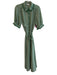 Max Studio Size M Green Polyester Button Down Ruffle Short Sleeve Floral Dress Green / M