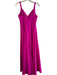 Nicole Miller Size 4 Pink Polyester V Neck Solid Slit Maxi Dress Pink / 4