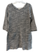 Max Studio Size M Black & White Cotton Blend Tweed Wide Round Neckline Dress Black & White / M