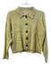 Sioni Size L Yellow Green Polyester Waffle Knit Collared Button Up Top Yellow Green / L