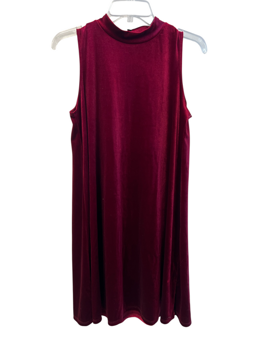 Nik and Nash Size M Red Polyester Velvet Mock Neck Sleeveless A line Dress Red / M