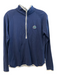 Peter Millar Size M Navy Cotton Half Zip Long Sleeve Standing Collar Top Navy / M
