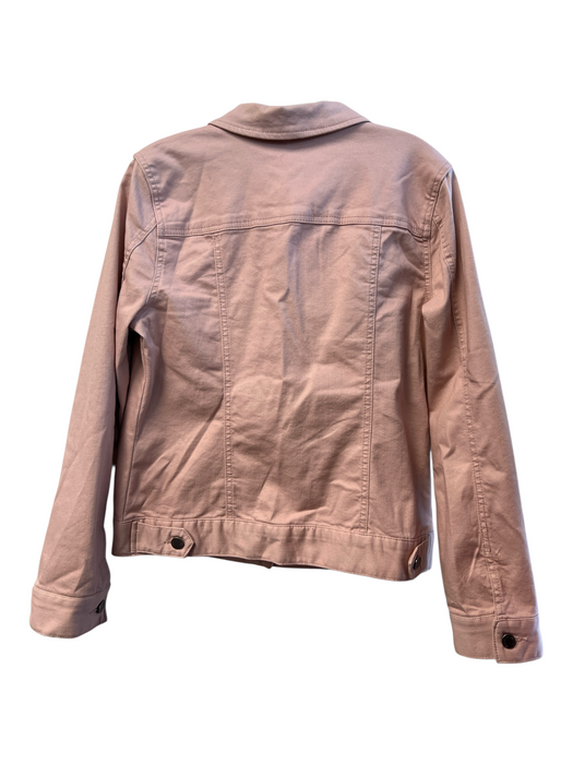 Market & Spruce Size M Pink Cotton Blend Denim Collared Button Up Jacket Pink / M