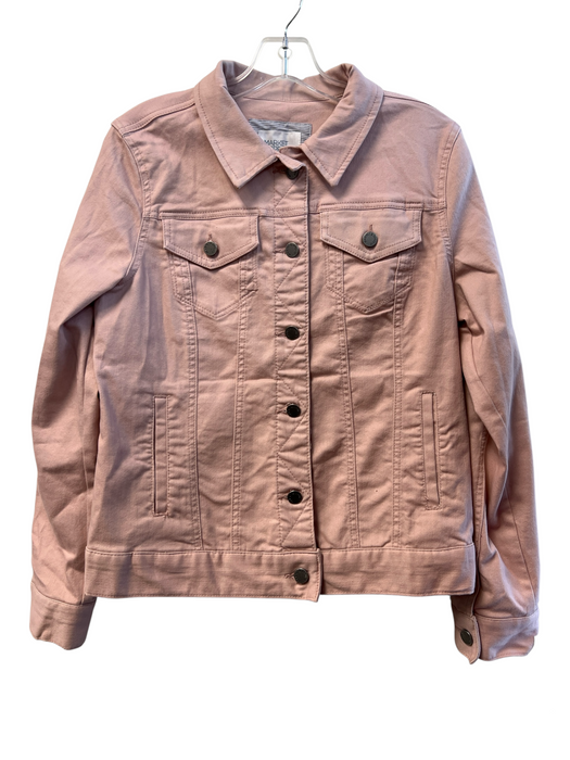 Market & Spruce Size M Pink Cotton Blend Denim Collared Button Up Jacket Pink / M